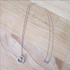 14K white gold heart necklace